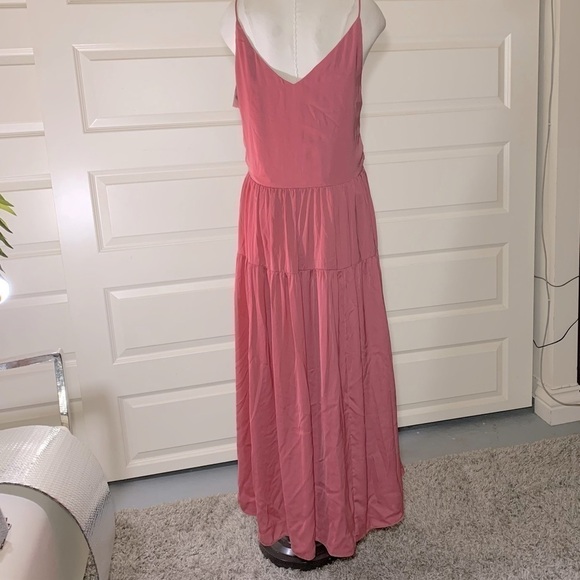 ZARA Maxi Dress Pink Sz XS/S Ruffle V Neck Stappy Feminine Chic Boho Cowgirl - Picture 8 of 14